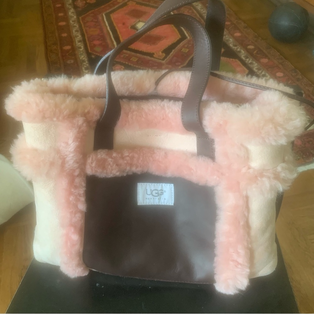 UGG suede sheepskin pink purse